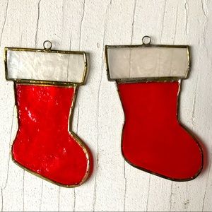 Vintage Capiz Shell Christmas Stockings Ornaments